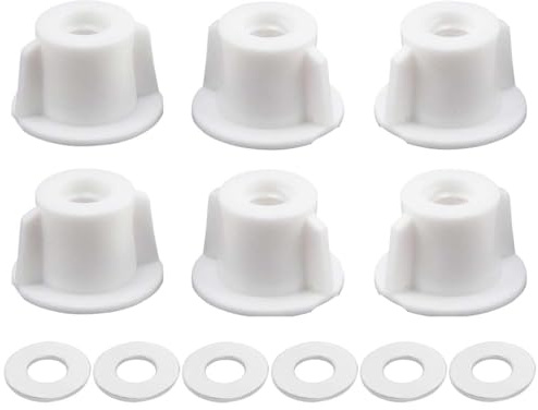 UEAVOID 6-teiliges WC-Sitz Rückenmutter Unterlegscheiben SetCreate idea,M6 Gewinde WC-Sitz Unterseite Ersatz Toiletten Hardware Ersatz für Oben Montierte WC-Sitz Scharniere