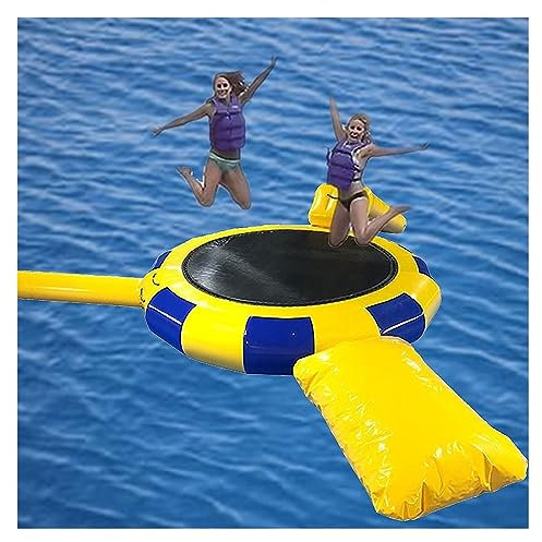 KEuLen Trampolino d'Acqua, Trampolino d'Acqua con Piattaforma Elastica da 10 Piedi con Scivolo e Tubo, for Giochi di parchi Acquatici, con Pompa ad Aria