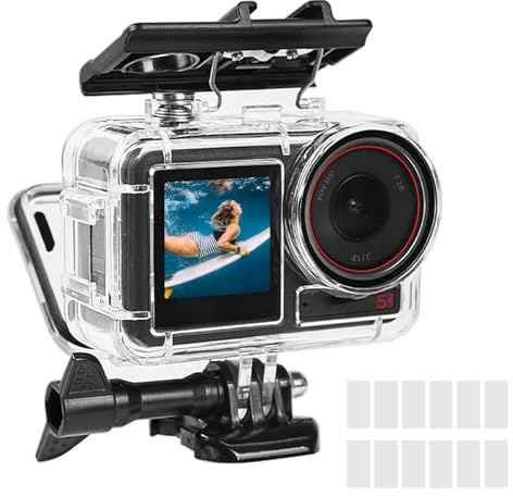 OKFUN Wasserdichtes Gehäusegehäuse kompatibel für DJI Action 5 pro/Action4/Action3 Tauchschutz Unterwasser Tauchabdeckung Schutzhülle 50M/164FT mit Halterung Zubehör