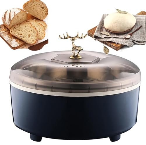 Máquina de Fermentación de Pan, Fermentador de Masa de 5 litros con Temperatura Ajustable de 20 a 55 ℃ y Sincronización, Caja de Fermentación Termostática Automática con Revestimiento de Acero Blue