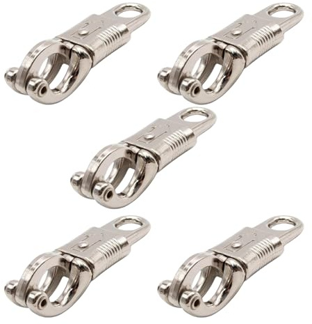 Narcilors 5 Pcs Nickel Plated Quick Release Panic Snap with Fixed-Eye for Get Back Whips Release Paracord Saddles