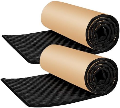 Pamatio 20 mm Insulation 2 Roll, Auto Self-Adhesive Sound proofing Foam for Van, Car Sound Sound deadening mat, Noise Acoustic Dampening, Black - 200 cm x 50 cm