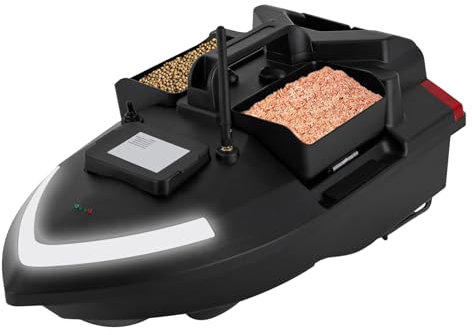 GPS-Fischköderboot GPS Köder-Boot GPS Postion Ferngesteuertes Köderboot zum Fischen 500M Entfernung mit Fernsteuerung ABS (Schwarz)