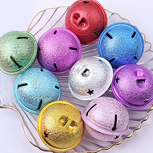 20 Stück Metallglöckchen,Glöckchen zum Basteln 4cm Jingle Bells Weihnachten Glöckchen Kleine Bastelglocke Farbige Glöckchen Anhänger Glocke für Festival Dekoration,Haustier Glocken,Mischfarben A