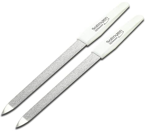 SMI 2 tlg Solingen Saphir-Nagelfeile Saphirnagelfeile Hohlfeile gewölbt/gebogen Nagelfeilen Doppelseitige Maniküre Pediküre Nagelfeile Fein/Grob - Made in Germany