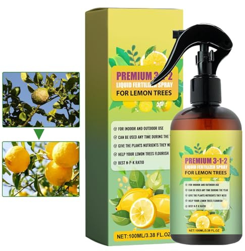Zitronenbaumspray - organischer Flüssigkeitsdünger, Zitrusblatt -Tonic | Innenbaumfutter, Gartenpflanze im Freien, natürliche Zitruswachstumswachstum, Obstbaumversorgung Dünger für Pflanzen