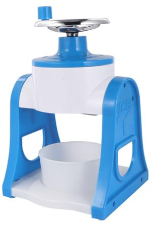 Operitacx Máquina Trituradora De Hielo Manual Mini De Plástico PP Azul para Granizados y Bebidas Congeladas Casa, Portátil, Desmontable y Fácil De Limpiar