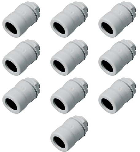 10 raccordi dritti da tubo rigido a scatola di derivazione, ⌀20mm, con guarnizioni e controdado di fissaggio, IP67 impermeabile, tenuta stagna, impianto elettrico, cavi elettrici, PVC, alta resistenza