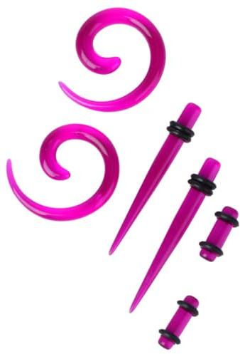 AKOOSY 54piezas Orejas de Caracol Acrílico Dilatadores para Piercings Coloridos Accesorios para Orejas para Decoración de Piercings