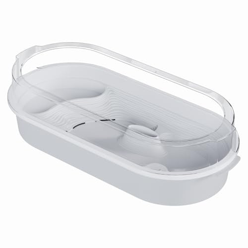 Kleines Schildkrötenbecken - Mini Aquarium für Wasserschildkröten | Transparentes Schildkröten Becken mit Sonnenplattform und Rampe | Terrarium - Heimtier Reptilien Habitat