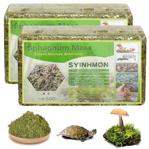 Sphagnum Moos Für Pflanzen, 2×500g Ernährung Organisches Torfmoos, Natürliches Pflanzenmaterial Sphagnum Moos, Torfmoos Für Orchideen Für Orchid Topfpflanzen Home Blumenpflanzenanbau