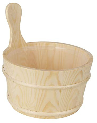 Cocoarm Cubo de Madera para Sauna, para Suministros de Sala de Sauna, Elaborado con Madera con Revestimiento Interior Impermeable, Diseño Conveniente y Calidad Superior