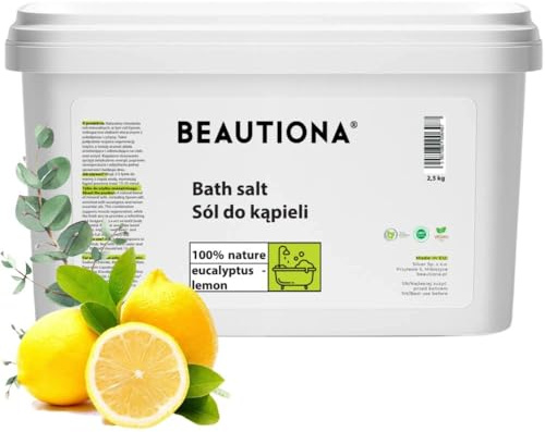 Epsom Sels de bain 2,5 kg - Eucalyptus et citron - Sel de bain de magnésium pour détox, relaxation musculaire et récupération - Sel d'Epsom naturel pour le bain, le bain de pieds et le bien-être à la