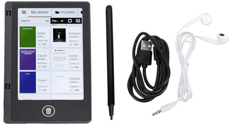 EIMSOAH Lettore di Libri Elettronici, Touchscreen LCD a Colori da 5 Pollici con WiFi FM, Lettore di Ebook Digitale Portatile per 5.1, Supporto PDF EPUB MOBI
