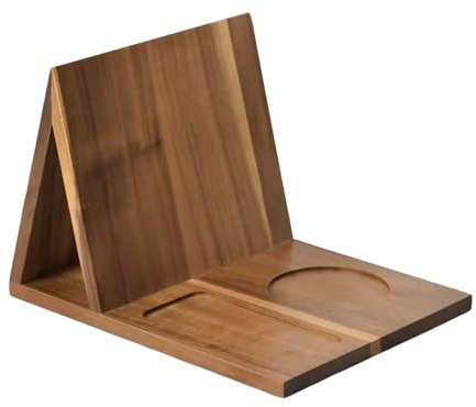 Buchhalter aus Holz, dreieckiges Design mit Handyschlitz, 21 x 27 x 19 cm, Nachttisch, Lesediener, dekorativer Buchständer, moderner Aufbewahrungsregal, für Schlafzimmer, Schreibtisch, Wohnzimmer