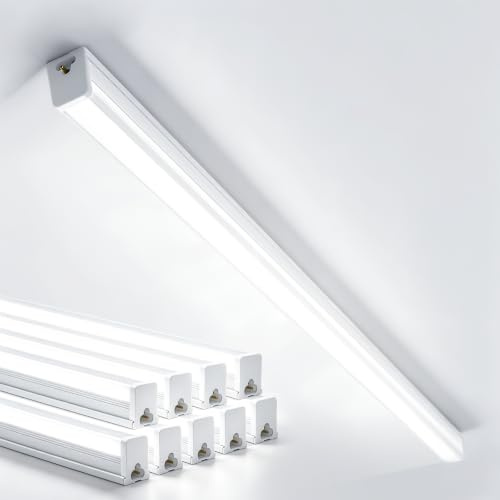 DIKHEE 36W LED Feuchtraumleuchte 120CM Verknüpfbar Deckenleuchte Röhre | 6500K IP65 Feuchtraum Wannenleuchte für Garage Keller Werkstatt Feuchtraum Bad Büro Warenhaus,10 Stück