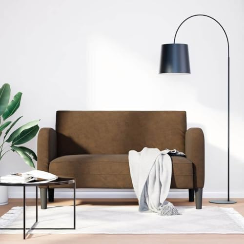 RCODSSK Zweisitzer Sofa Braun 110 cm Kunstleder mit Stabiler Konstruktion für langlebigen Komfort und Pflegeleichte Reinigung
