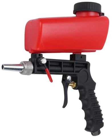 Fdit Pistola de Arenado Neumática, Herramienta de Chorro de Manual Ajustable for Eliminación de óxido y Pulido | Válvula de acero inoxidable, cuerpo ligero de 475 g, ideal para decapar.