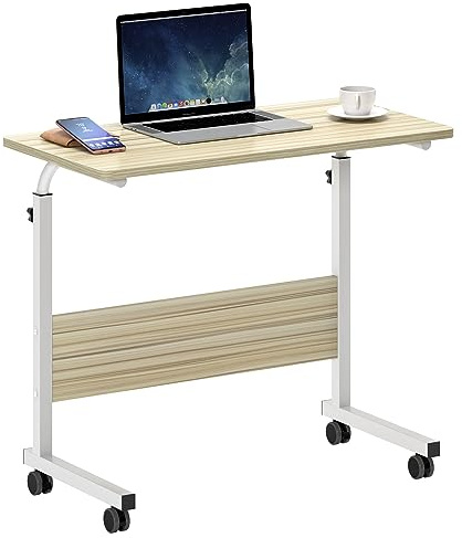 SogesHome 80 * 40 cm Tavolino mobile Comodino Scrivania del computer Banco di stand Tavolo regolabile in altezza Tavolino per divano letto 05#1-80MP-SH-1