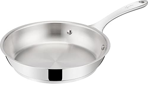 Lagostina Orchestra Padella Con Manico Lungo In Acciaio Inox 18/10 Ø 24 cm, Fondo Lagotherm 3 Strati, Effetto Specchio Esterno e Interno Satinato, per Tutte le Fonti di Calore