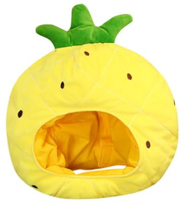 KICHOUSE Pineapple Hat Plush Cartoon Cap Funny Fruit Shape Headdress for Party Photo Props Novelty Headgear for Adults and Boys and Girls