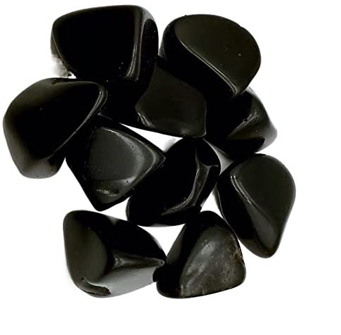 BKGWCSOR 2PCS natürliche Schwarze Obsidian Entmagnetisierung Stein Mineralien Aquarium natürliche Kristall Kies Steine ​​dekorative Trommelstein Kristall