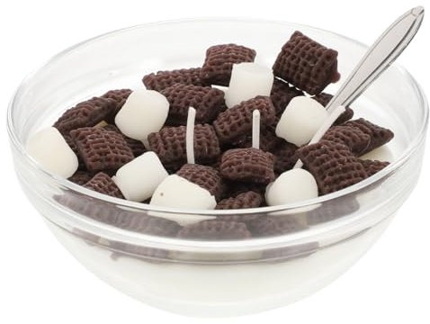 Healvian Cereal Bowl Shaped Scented Candle Oatmeal Wax Lovely Home Decorative Candles for Doll House Ornaments and Decor