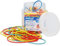 Westcott Gomas elásticas 80g | Aprox. 170 gomas elásticas de colores de diferentes tamaños en un práctico envase de plástico | ⌀ 60 mm, 50 mm y 38 mm | E-10581 00
