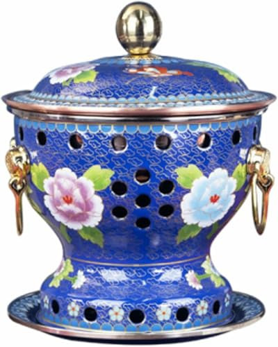 HOTAPEPU Olla esmaltada Old Beijing Hot Pot para una Sola Persona, reunión Familiar, Cobre con platillo, Olla de Calentamiento de Cobre, Olla Caliente de Cobre~/