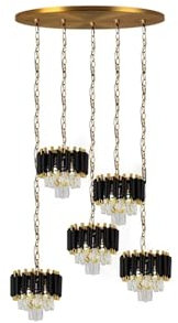 Lámpara de araña de Cristal LED E14 intembiable, colección Negra, Lustre, luminaria de suspensión para Comedor