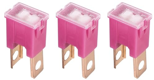 sourcing map 3pcs Cartridge Fuse, 32VDC 30A Male Terminal Automotive Assortment J Case Fuse for Car, Truck, RV, Boats, Rose Red