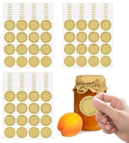 480 Pièces Etiquettes Autocollantes Bocaux, Ø 50 mm Etiquette Autocollante à Confiture pour Boîte d'Emballage Cadeau Sac Enveloppe Cartes de Vœux Anniversaire Mariage Noël Fête