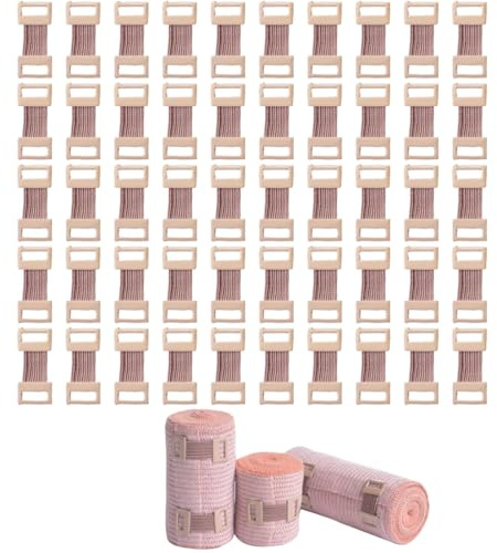 HABNI 50 Pcs Pinzas Elásticas De Vendaje, Clips De Cierre Reemplazables, Clips De Vendaje, Clips Estiramiento De Metal Clip De Fijación Para Vendajes Estiran De Metal Para Varios Tipos Vendajes, Marró