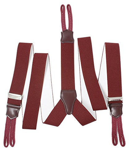 YEHMAN Bretelle Hercule Y a bottone Made in France da 120 cm per uomo e donna regolabile, bordeaux, 120 cm