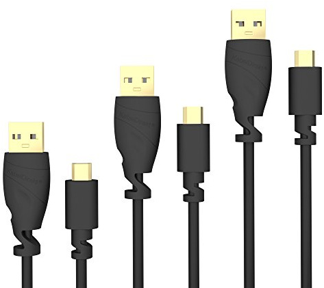 KabelDirekt – 3x 1,5m Câble Micro USB (USB 2.0, câble de charge et synchro, noir)