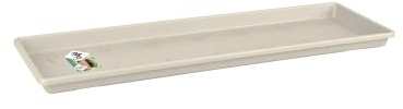 Elho Green Basics fioriera con sottovaso 80 cm – Piattino, in cotone, bianco, 77.3 x 14.8 x 2.4 cm