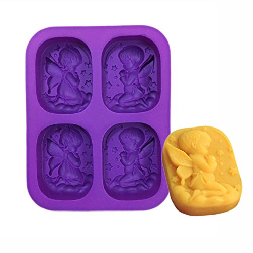 OFKPO Moule Savon Silicone, DIY Moule à Savon Carré Motif d'ange Réutilisables