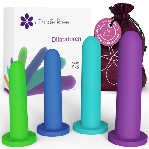 Intimate Rose Dilatadores Vaginales Talla 5–8 – Silicona Médica para Vaginismo y Rehabilitación del Suelo Pélvico | Dilatador Vaginal Ginecológico Progresivo, Set de 4