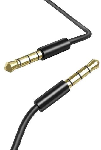 CABLEPELADO Verlängerungskabel, 3,5 mm, TRRS 4-polig, Stecker auf Stecker, kompatibel mit Autoradio, Helmen, PS5, Xbox, DVD-Player, Lautsprecher, PC, TV, Schwarz, 1 m