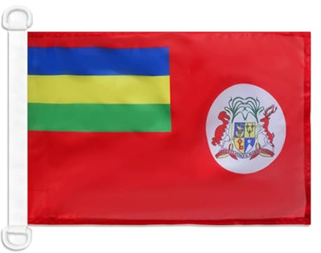 AZ FLAG - Drapeau Pavillon Civil Maurice - 45x30 cm - Pavillon Nautique Marchand Mauricien Spécial Bateau Et Extérieur En Maille Bloquée Avec Anneaux Plastiques Intégrés - 30g