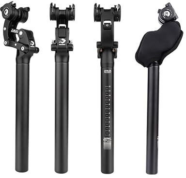 YTLT Fahrrad Sattelstütze, Federsattelstütze, 27.2MM,28.6MM,30.0MM,30.4MM,30.9MM,31.6MM,33.9MM Gefederte Aluminiumlegierung Sattelstütze Für MTB, Downhill, Trekking Citybike Schwarz,33.9mm