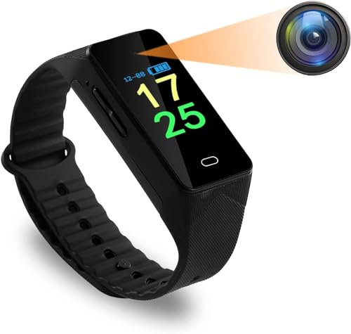 Mini Camara Espía de Vigilancia, 1080P Cámara Oculta Espía Pantalla FullView Grabadora de Video con Spy Camara de Seguridad Exterior Deportes Pulsera