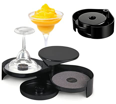 3 Tier Bar Glass Rimmer Bartender Tool with Sponge,Margarita Salt Rimmer,Margarita Salt Rimmer Set,Salt Box Spice Container,Bar Tools,Bartender Accessories