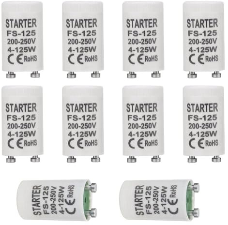 BlueXP 10 Stück Starter für Leuchtstoffröhren 4-125 Watt Longlife 220-240V für Fluoreszierendes Licht Leuchtstofflampe