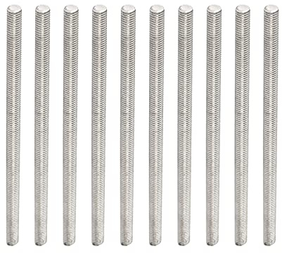 Rebower 10 Stück Gewindestange M6x120mm Gewindestab Edelstahl 304 Gewindestifte Metrische Vollgewindestange Gewindebolzen Außengewinde für Möbel Maschinen Schraubverbindungen Klemmen