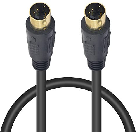 Maxhood S-Video Cable, 3.3ft Mini DIN 4 Pin S-Video Cable Male to Male Gold Plated Mini DIN 4 Pin Connector Compatible with DVD Player, Home Theater, DSS receivers, VCRs, DVRs/PVRs