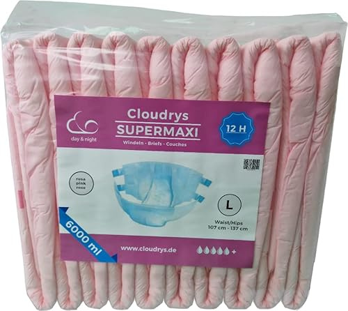 Cloudry's Cloudrys Supermaxi Rosa Windeln mit Folie für Erwachsene Gr. L, 10.0 stück