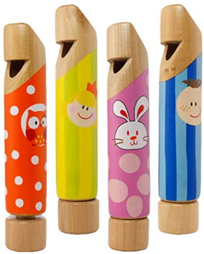 Gadpiparty Holzrutsche Pfeife 4Er Set Kinder Musikspielzeug Tragbare Musikinstrumente Für Party Krachmacher Und Musikalische Früherziehung