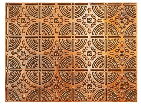 Glue up Painted Ceiling Tiles, Easy to Install PVC Panels, Wall Decor for Bar Cafe Club PLB18 10Piece (Archaic copper)