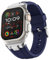 Suitisbest Cinturino Compatibile con Apple Watch Ultra 2/Ultra 49 mm, 10 46 mm, 9/8/7 45 mm, SE/6/5/4 44 mm e 3/2/1 42 mm, Blu Scuro (Metallo Argentato)